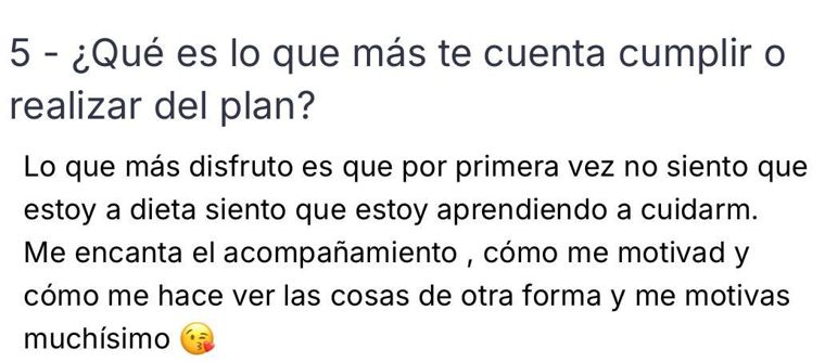 Reseña de una clienta de TAMFIT