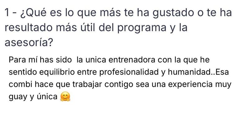Reseña de una clienta de TAMFIT