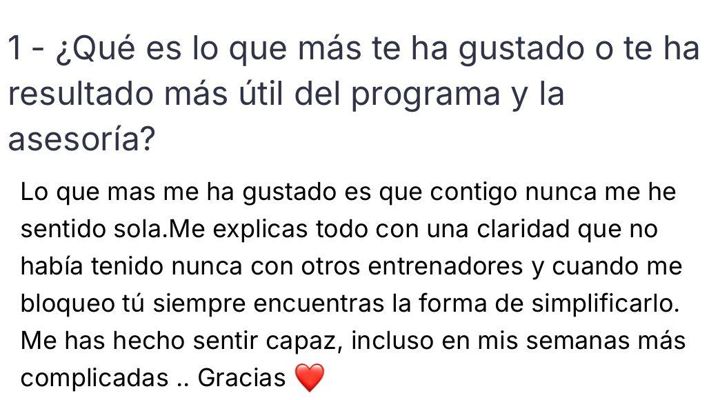 Reseña de una clienta de TAMFIT